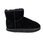 Victoria Black Suede Boot with Shearling Lining - Right Side View - The Healing Sole