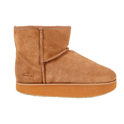Victoria Suede Boot with Shearling Lining - Side View - The Healing Sole
