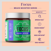 Focus Brain Booster: Rhodiola, Huperzine A, Bacopa Monnieri, Ashwagandha, Choline & More