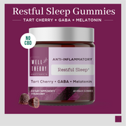 Restful Sleep Gummy: Tart Cherry Extract, Melatonin, Chamomile, & GABA