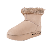 Ella Sand Suede Boot With Shearling Lining - Angle View - The Healing Sole
