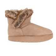 Ella Sand Suede Boot With Shearling Lining - Side Lining View - The Healing Sole