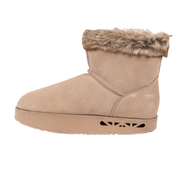 Ella Sand Suede Boot With Shearling Lining - Left View - The Healing Sole
