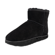 Victoria Black Suede Boot with Shearling Lining - Main View - The Healing Sole