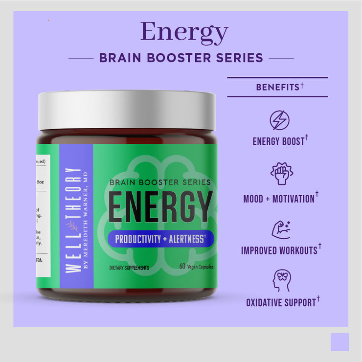 Energy Brain Booster: Lion’s Mane, Cordyceps, L-Tyrosine, ALCAR by The Well Theory With Benefits