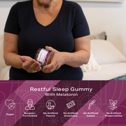 Restful Sleep Gummy: Tart Cherry Extract, Melatonin, Chamomile, & GABA