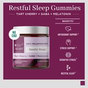 Restful Sleep Gummy: Tart Cherry Extract, Melatonin, Chamomile, & GABA