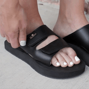 Emerson Women's Slide Sandal by The Healing Sole - Velcro Strap Demonstration